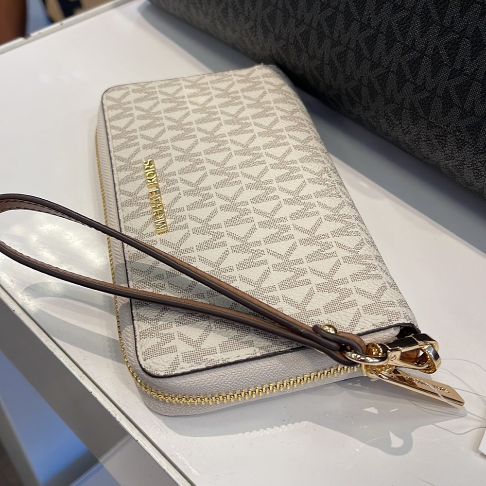 Michael Kors MK Signature Large Flat Multi-Function Phone Case Wallet Wristlet - Picture 13 of 16